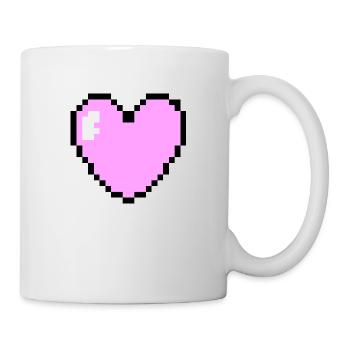 Coeur Pixel Rose - Mug blanc - blanc - Droite