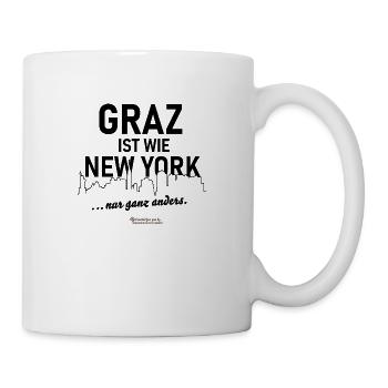 Graz ist wie New York ... nur ganz anders - Tasse - Weiß - Rechts