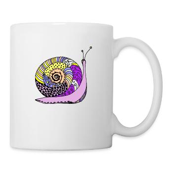 Schnecke - Tasse - Weiß - Rechts
