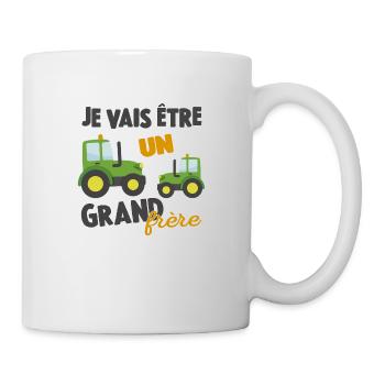 Tracteur Garçons Je Vais Être Un Grand Frère - Mug blanc - blanc - Droite