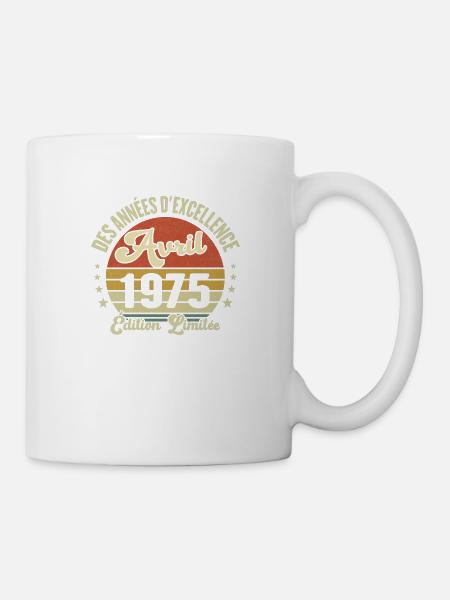 Des Années D'excellence Avril 1975 Cadeau - Mug blanc - blanc