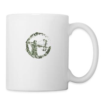 Double Exposure Compound Bow Hunter Camouflage - Mug - white - Right