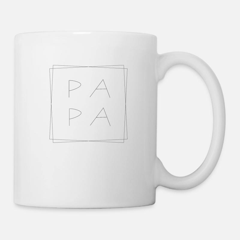 Papa Quadrat - Tasse - Weiß