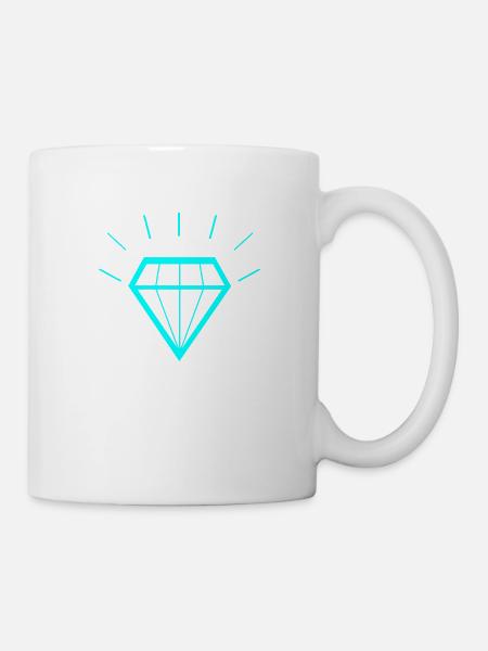 glänzender Diamant - Tasse - Weiß