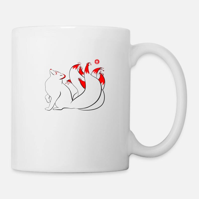 fröhlich kitsune - Tasse - Weiß