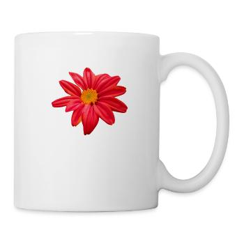 Fleur fleur rouge fleur floral motif floral - Mug blanc - blanc - Droite