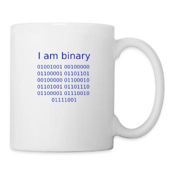 Ich bin binär (Blau) - Tasse - Weiß - Rechts