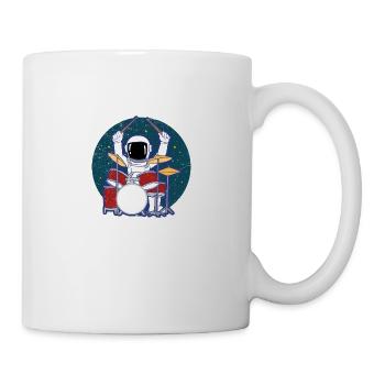 Astronaut Drummer Space Lover Geschenkidee - Tasse - Weiß - Rechts