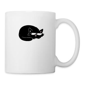 lustige schwarze Katze meh Katze - Tasse - Weiß - Rechts