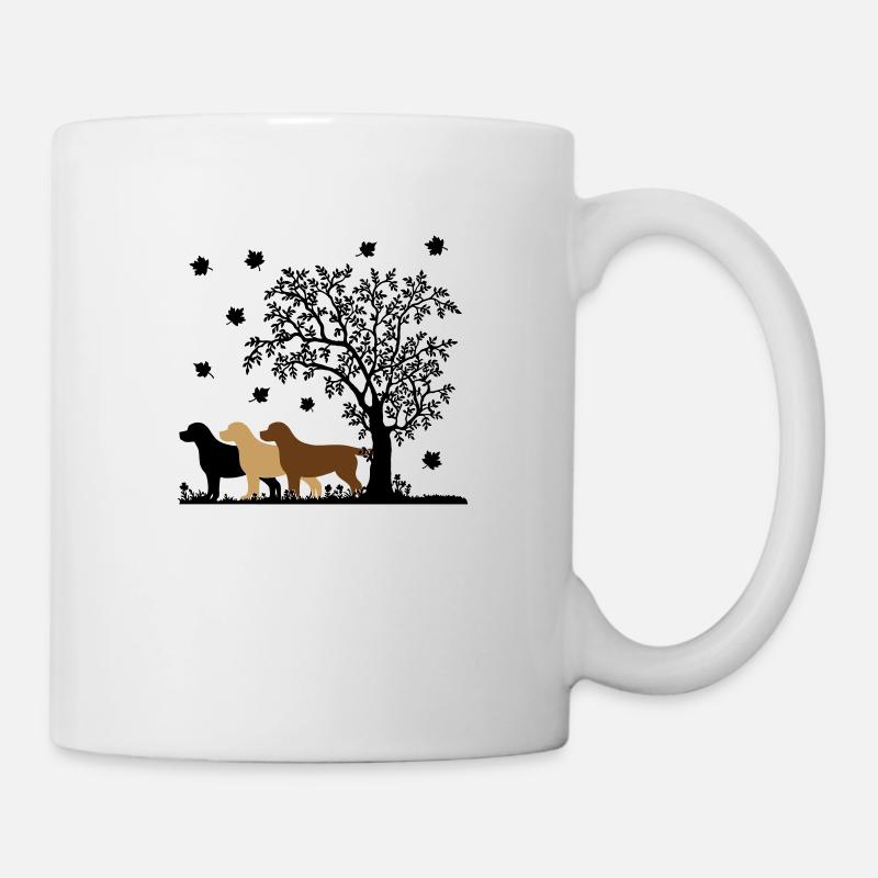 3 Labradore Herbst - Tasse - Weiß