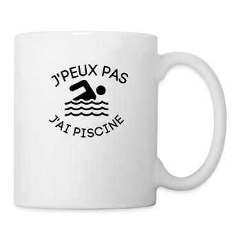 J'PEUX PAS J'AI PISCINE - Mug blanc - blanc - Droite