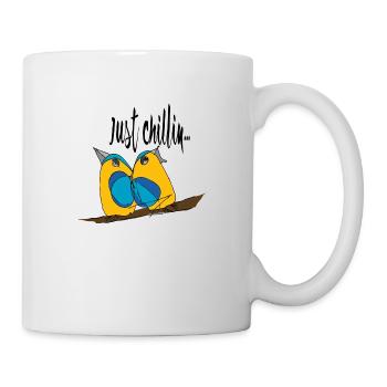 Vögel Brüder auf Chill - Tasse - Weiß - Rechts