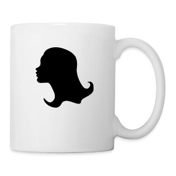 Portrait Frau Kopf - Tasse - Weiß - Rechts