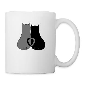 2 Herzkatze - Tasse - Weiß - Rechts