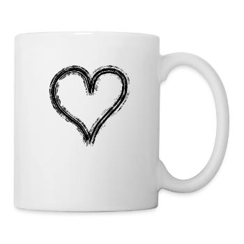 Graffiti coeur noir - Mug blanc - blanc - Droite