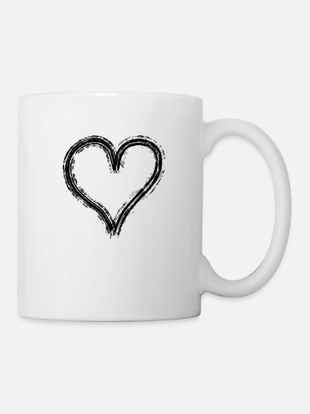Graffiti heart black - Mug - white