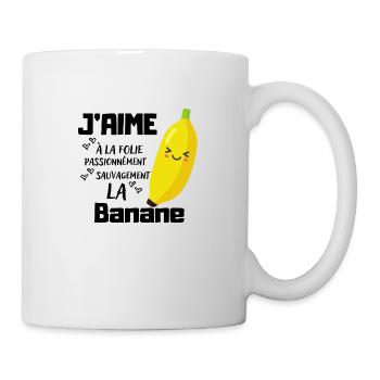j'aime la banane idée cadeau original humour - Mug blanc - blanc - Droite