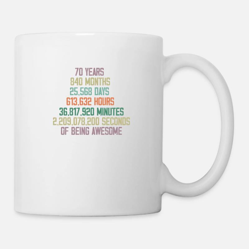 70e anniversaire cadeau - Mug blanc - blanc