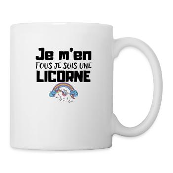 je m'en fous je suis une licorne - idée cadeau - Mug blanc - blanc - Droite