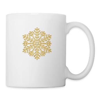 Goldene Schneeflocke Gold Flocke - Tasse - Weiß - Rechts