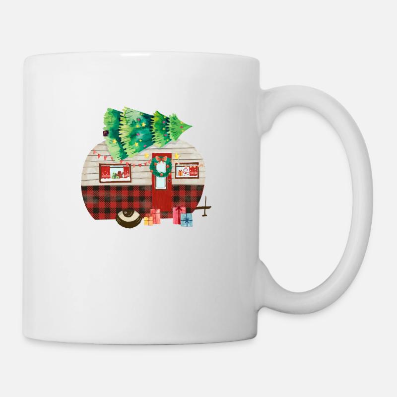 Lustiger Camping Weihnachtscamping Wohnwagen - Tasse - Weiß