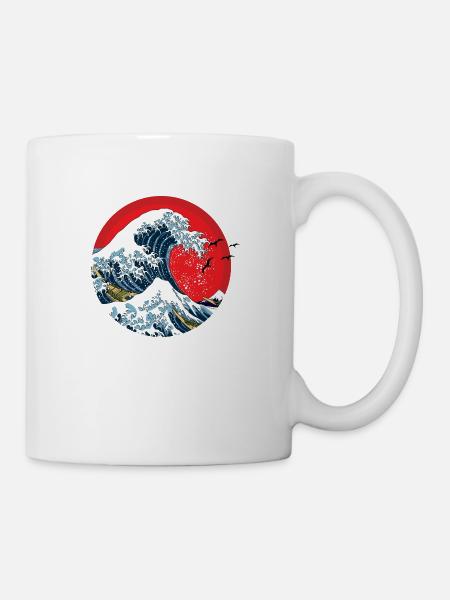 vague japonaise - Mug blanc - blanc