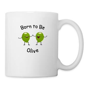 Born to be olive Humour jeu de mot olive verte fun - Mug blanc - blanc - Droite