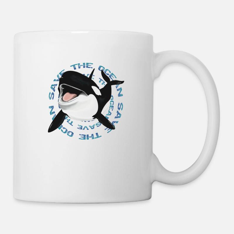 Orca Wal sei Nachhaltig Ozean Design - Tasse - Weiß