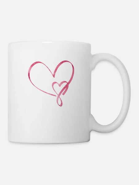 Chemise d’amour coeur Noël Saint-Valentin - Mug blanc - blanc