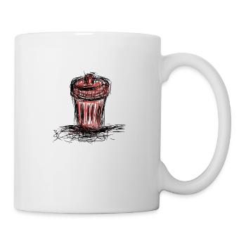 Müll eimer - Tasse - Weiß - Rechts