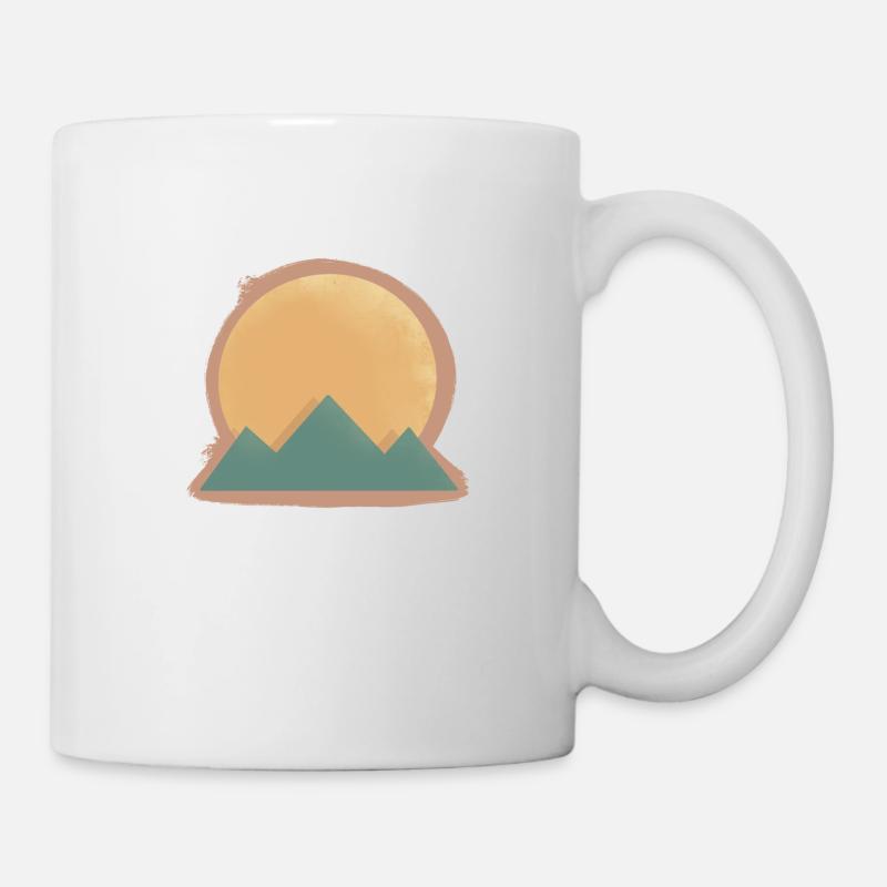 Sun Mountain Paysage minimaliste Nature - Mug blanc - blanc