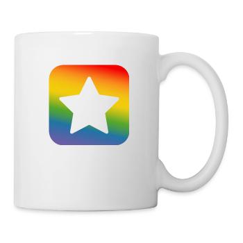 LGBT lgbtqi queer rainbow star button - Mug - white - Right