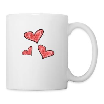 Herzen Herz - Tasse - Weiß - Rechts