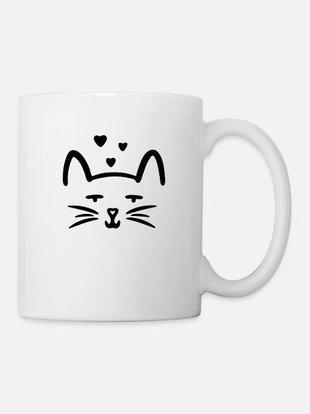 kitty love katzen liebe - Tasse - Weiß