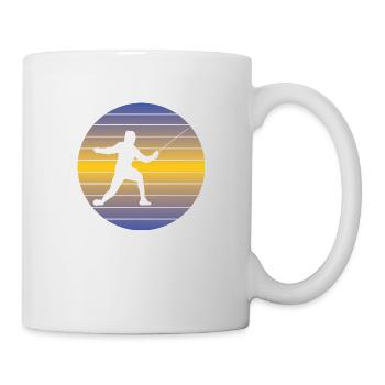 Fechten witziger lustige Fechter Retro Kampfsport - Tasse - Weiß - Rechts