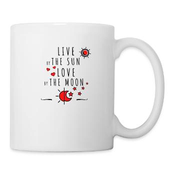 Live by the Sun Love by the Moon Geschenkidee - Tasse - Weiß - Rechts