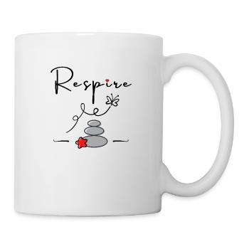 Atmen... Machen Sie eine Pause originelle Geschenkidee - Tasse - Weiß - Rechts