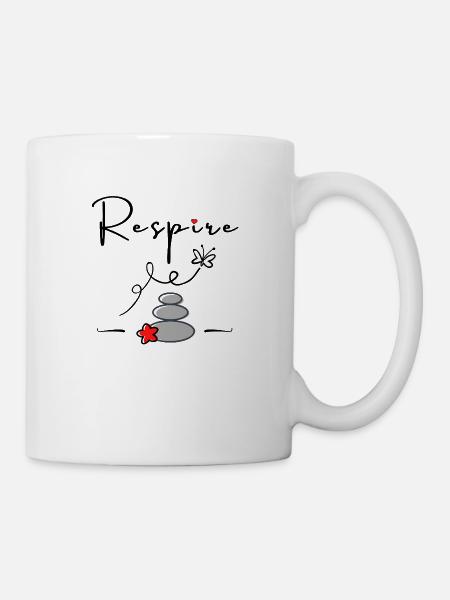 Atmen... Machen Sie eine Pause originelle Geschenkidee - Tasse - Weiß
