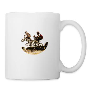 BMX Rennen Mountainbike Motocross - Tasse - Weiß - Rechts
