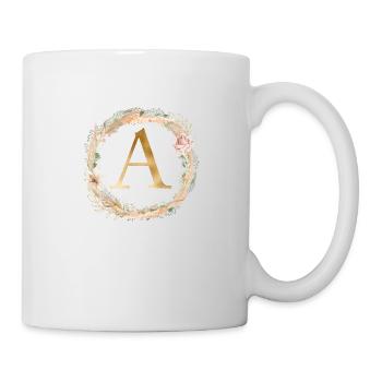 Personalisierbar Monogramm Watercolour Floral A - Tasse - Weiß - Rechts