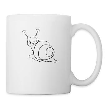 Schnecke lustig zwinkern - Tasse - Weiß - Rechts