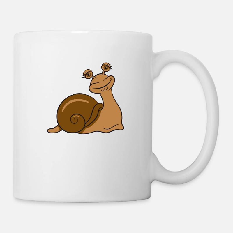 Schnecke lustig lieb - Tasse - Weiß