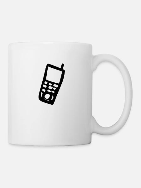 Téléphone Téléphone portable - Mug blanc - blanc