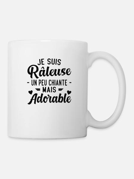 Je Suis Râleuse Un Peu Chiante Mais Adorable - Mug blanc - blanc