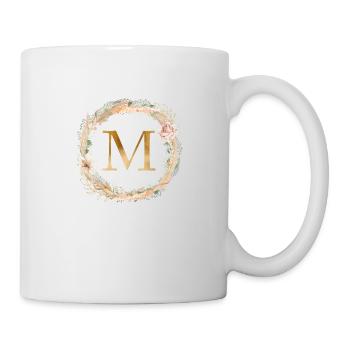 Personalisierbar Monogramm Watercolour Floral M - Tasse - Weiß - Rechts