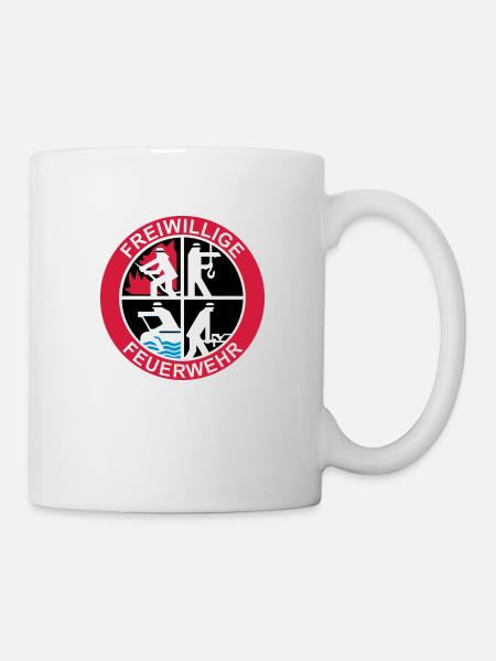 Freiwillige Feuerwehr Logo 3farbig - Tasse - Weiß