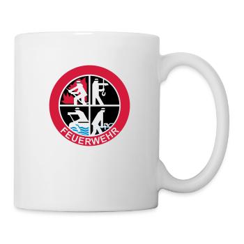 Feuerwehr Logo 3farbig - Tasse - Weiß - Rechts
