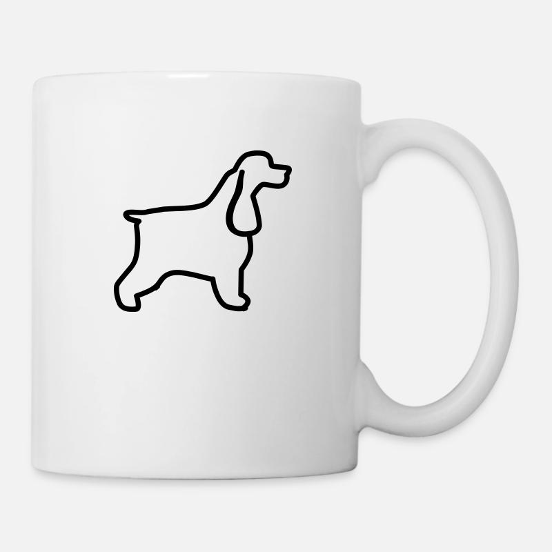 English Cocker Spaniel Umriss - Tasse - Weiß