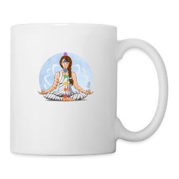 Zen and Zebra Illustration of Chakra Meditation - Mug - white - Right