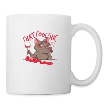 Le Chat Cool Alcoolique | Humour | Idée Cadeau - Mug blanc - blanc - Droite